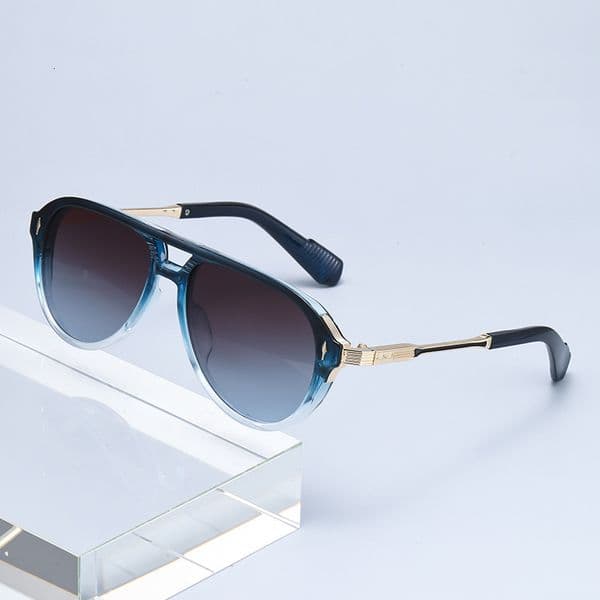 New Cat Eye Sunglasses Style Sunglasses With Metal Legs, Fashionable Gradient Color Double-Bridge Sunglasses