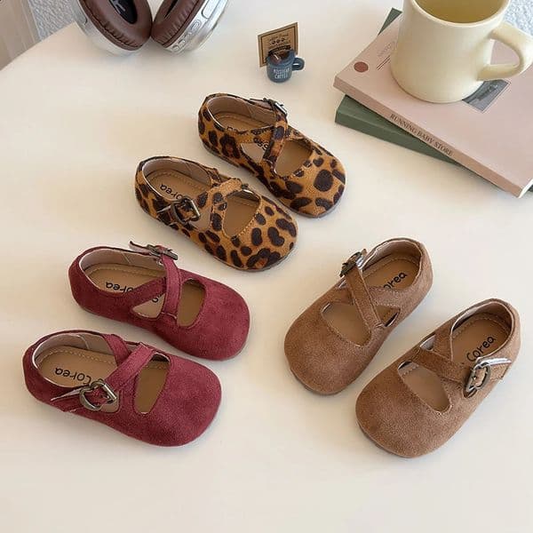 Beauty Suede Leather Kids Casual Shoes Soft Cross-tied Strape Princess Shoes for Spring Autumn Comfort Girls Shoes Child I03213 260124