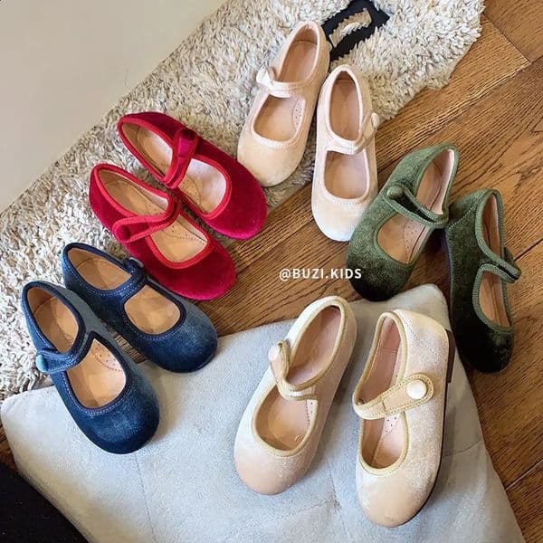 AncoBear Princess Flat Shoes for Baby Girls Kids Autumn Vintage Soft-sole Flatties with Low-cut Uppers Children Flats 260123