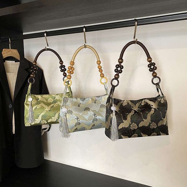Chinese Style Retro For Women New Silk Jacquard Handbag Fashion Simple Shoulder Crossbody Bag Evergwish