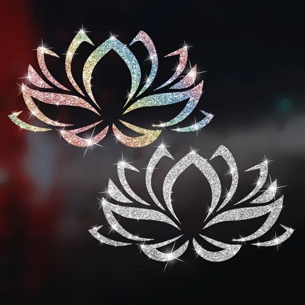 1PC Diamond Glitter Lotus Pattern Window Stickers Waterproof for Glass Mirrors Refrigerator Doors Laptop Vinyl Decals 260130