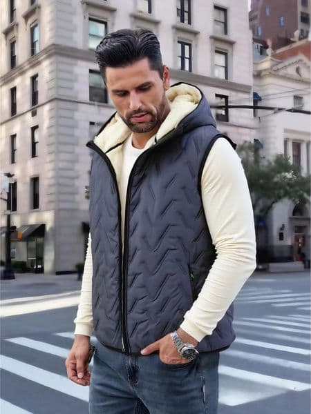 Heat Work Hooded Fleece Vest Men Winter Clothes Man Mens Padded Jackets Running Vests Winterize Heated Gilet Male Coat Clothing 260207