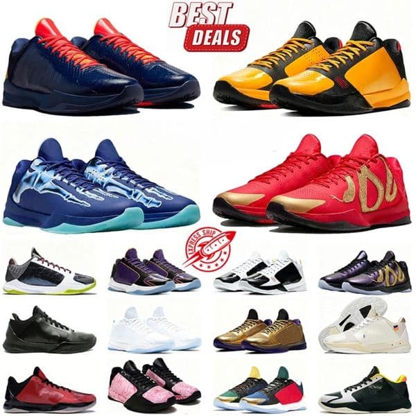 Basketball Shoes Designer Mamba Kobeshoes Mens Womens Fever Alternate Bruce Lee X-Ray Red Trainers ChaosII Gold Purple Black Men Outdoor sports Sneakers
