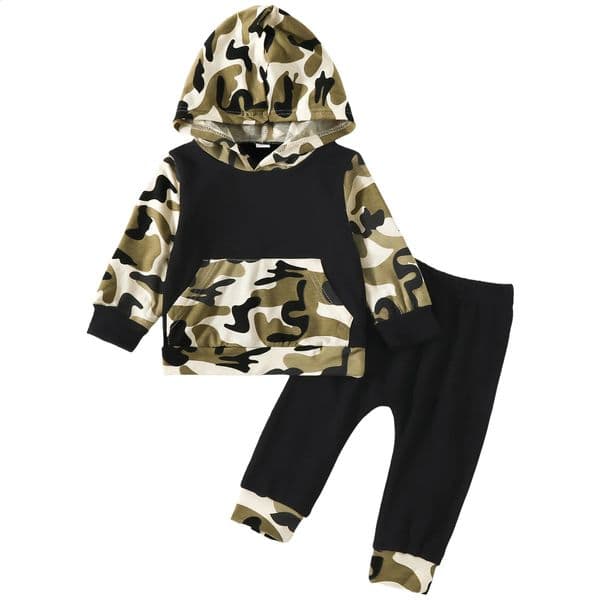 Childrens Clothing Boys Green Hooded Sweatshirt And Trousers Two Piece Set Baby Boy Bow Tie Set Sweat Suits Girls Size 8 260203