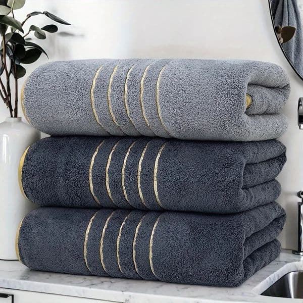 3pcs UltraSoft Coral Bath Towel Set QuickDry Spa Gym Towels Large Sheets Lightweight Highly Absorbent 260202