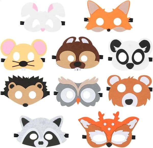 2026 New Cosplay Party Masks Jungle Animal Felt Mask Kids Role Play Games Childrens Dress Up Christmas Halloween Gift Free Shipping