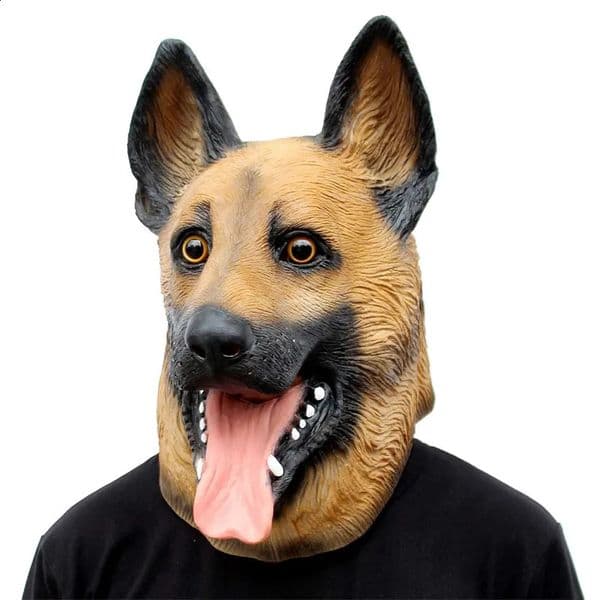 Adult Realistic Dog Latex Mask Animal Headwear Halloween Masquerade Party Props Cosplay Decoration 260209