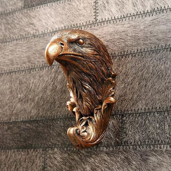 Stereoscopic Vintage Copper Eagle Head Wall Hanger Retro Resin Animal Crafts Decoration Creative Wallmounted Home Decor Gifts 260122