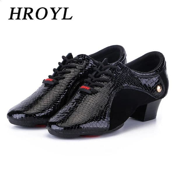 HROYL Unisex Dance Shoes For Men Boy Women Latin Ballroom Modern Tango Jazz Dancing Trainng Shoes Salsa Teachers Practice Shoes260128