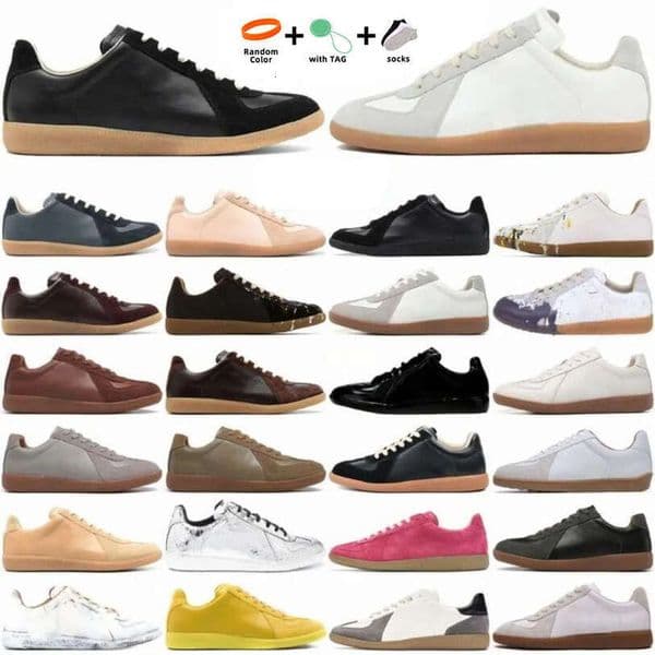 designer Shoes Sneakers replicaing german MM6 army gum gats Trainer paint Trainers gat Sneaker black grey white painter nude patent brown nutmeg Womens Mens