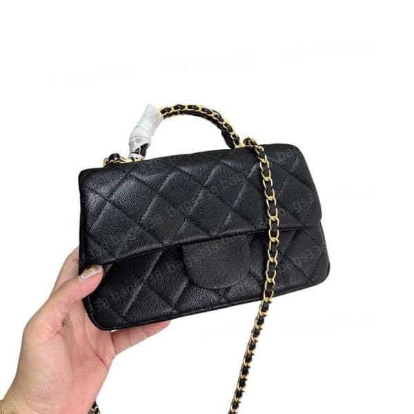 Top designer crossbody bag ladies small handle tote bags chain strap mini quality leather handbag casual refined diamond lattice chic caviar phone flap shoulder