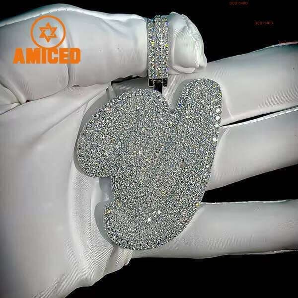 Custom Pendant Men Hip Hop Vvs1 Diamond Letters Name Rapper Jewelry Personalized Moissanite Pendants & Charms