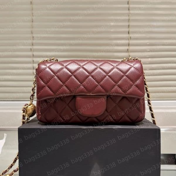 Top designer crossbody bag ladies small handle tote bags handbag chain strap leather quality casual refined diamond lattice caviar burgundy flap shoulder high