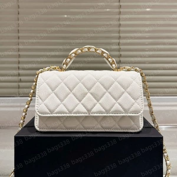 Top designer crossbody bags ladies small handle tote bag chain strap quality leather casual refined diamond lattice caviar flap shoulder women handbag