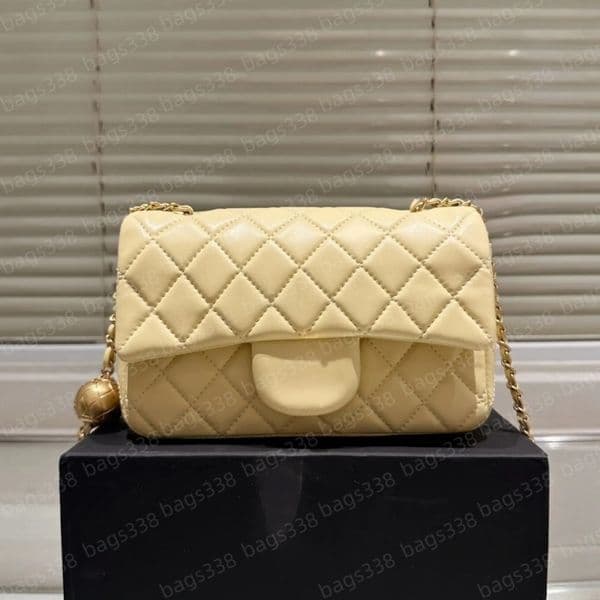 Top designer crossbody bag ladies small handle tote bags handbag chain strap leather quality casual refined diamond lattice caviar burgundy flap shoulder mini
