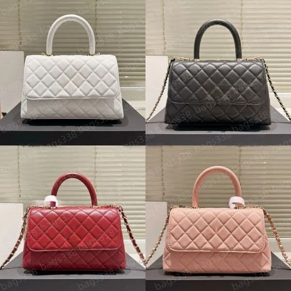Designer crossbody bags tote handbag chain strap ladies leather quality casual refined diamond lattice small top burgundy caviar women purse classic flap shoulder