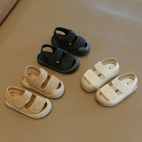 Summer Kids Sandals Fashion Korean Children Footwear Solid Color Soft Anti-Skid Shoes for Baby Boys Girls Shoes Infant Sandal 260207
