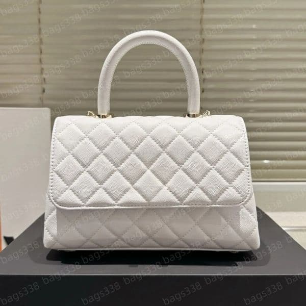 Top designer crossbody bag ladies small handle tote bag chain strap leather quality casual refined diamond lattice caviar women purse flap white women shoulder