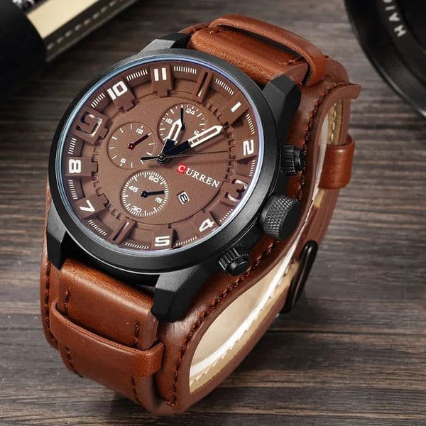 Watches CURREN Men Watch Leather Strap Fashion QuartzWatch Casual Sports Wristwatch Date Clock Relojes 8225 260207