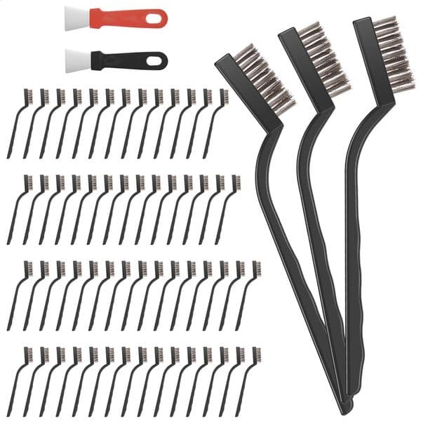 60Pcs Wire Brush Set Industrial Toothbrush Mini Copper Steel Wire Brush Stainless Steel Wire Brush Dirt Hard Cleaning Metal Rust 260202