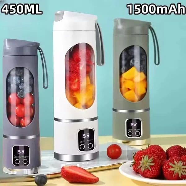 Household Charging MINI Crushed Ice Electric Juicer Powerful Motor 450ML Large Capacity Digital Display Juice Cup w260202
