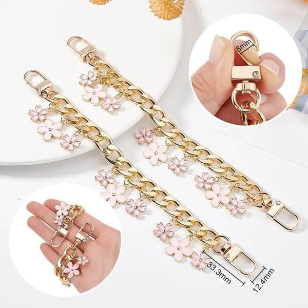 Personality Phone Charm Chain Flower Wrist Style Anti Fall Phone Rope Bag Extension Strap Fashion Cherry Blossom Bag Pendant 260204