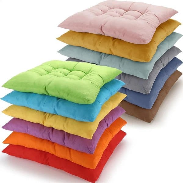 LMETJMA Chair Pads Cushions for Dining Chairs with Ties Square Floor Pillows Meditation Flexible Seating Thick Cushions JT408 260129