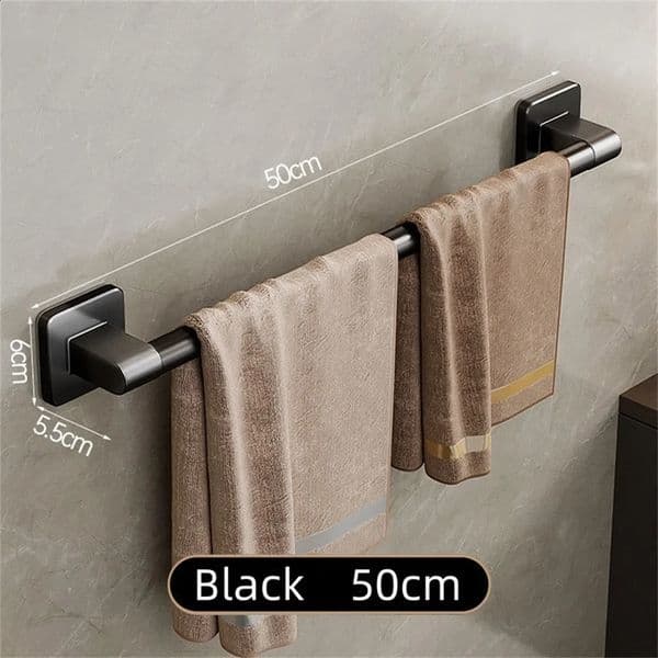 Wall Mounted Towel Rack Bathroom Storage Rack No Drilling Bathroom Horizontal Bar Towel Rack Kitchen Bathroom Accessories 260208