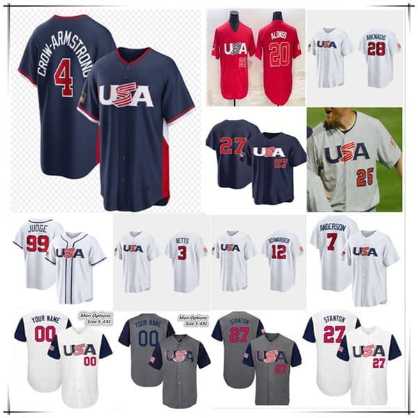 Team USA 2026 World Baseball Classic WBC Jersey Aaron Judge Pete Crow-Armstrong Paul Skenes Nolan McLean Kyle Schwarber Bobby Witt Jr Harper Alex Bregman Tarik Skubal