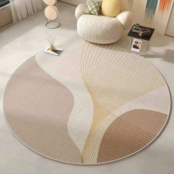 VIKAMA Minimalist Round Non-slip Durable Living Room Sofa and Coffee Table Mat Bedside Rug for Bedroom Home Decor 26H0211