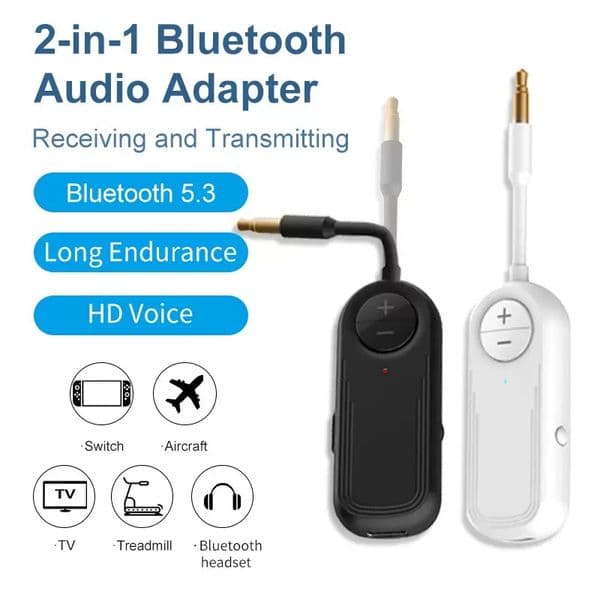 M28 2 in 1 for Bluetooth 5.4 Audio & Video Accessories Plastic Airplane TV Treadmill Audio Transmitter Car Receiver with box
