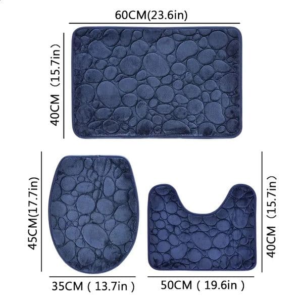 3PCS/Set Bath Mats Nonslip Soft Quick Dry Bathroom Soft Rugs Water Absorption Dry Fast Bath Mat Machine Washable For Home Floor 260130