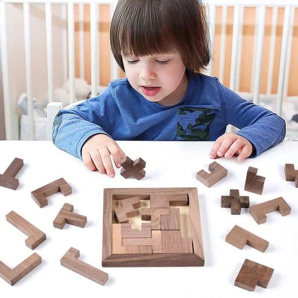 2026 New perfume Walnut Russian Blocks Puzzle 3D Wooden Jigsaw Tangram IQ Logic cologne Training Brain Teaser Montessori Educational Toys Learning Games 260205