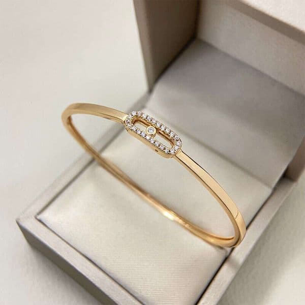 European And American Cross-Border Meijia Single Diamond Inlaid For Women, Thick Rose Gold Plated, High-End Design, Versatile Bracelet 54A