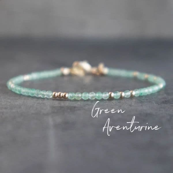 Green Aventurine Bracelet Lucky Gemstone Bracelets for Women Dainty Real Jewelry Gift Wife 260206