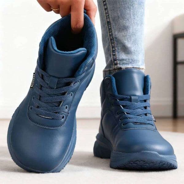 Winter Barefoot Womens Wide Toe Box Faux Fur Lined Sneakers High-top Waterproof Ankle Boots Outdoor Cotton Shoes