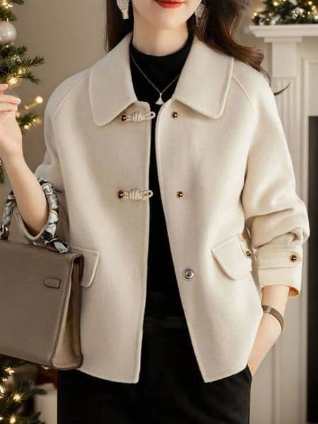 Elegant Solid Short Coats for Woman Autumn Winter Warm Clothing Formal Office Female Coat Outfits In Outerwears 260128