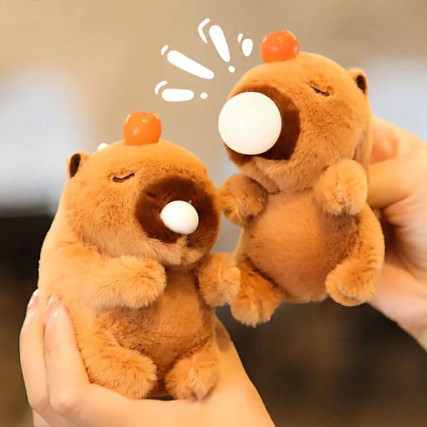 1-20Pcs Spit Bubble Capybara Plush Keychain Water Guinea Pig Doll Pendant Student Backpack Charm Cute Car Key Chain Charm 260124
