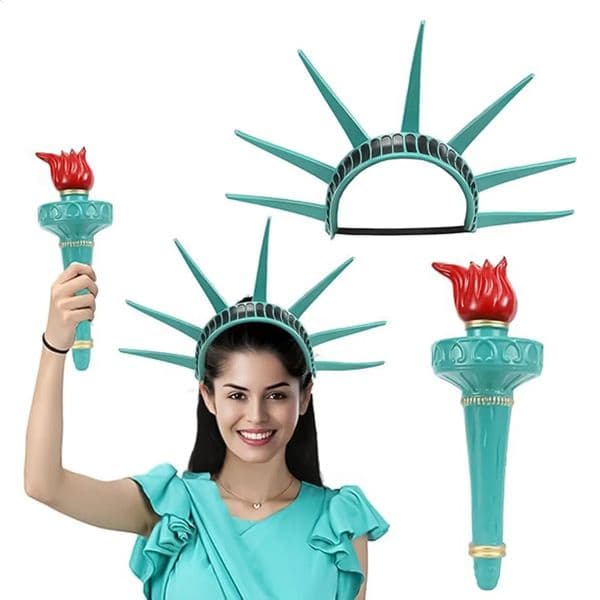 Statue Of Liberty Goddess Headband And Torch Festival Hair Accessories Lady Cosplay CrownNovelty For Masquerad 260122