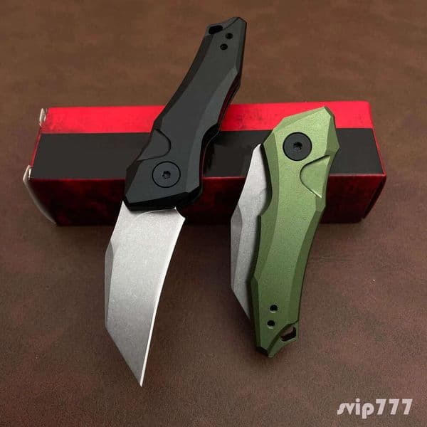 High quality 4Models 7350 Launch 10 Folding Knife 1.9 Stonewashed CPM-154 knife Blade, Dark Gray Anodized Aluminum Handles