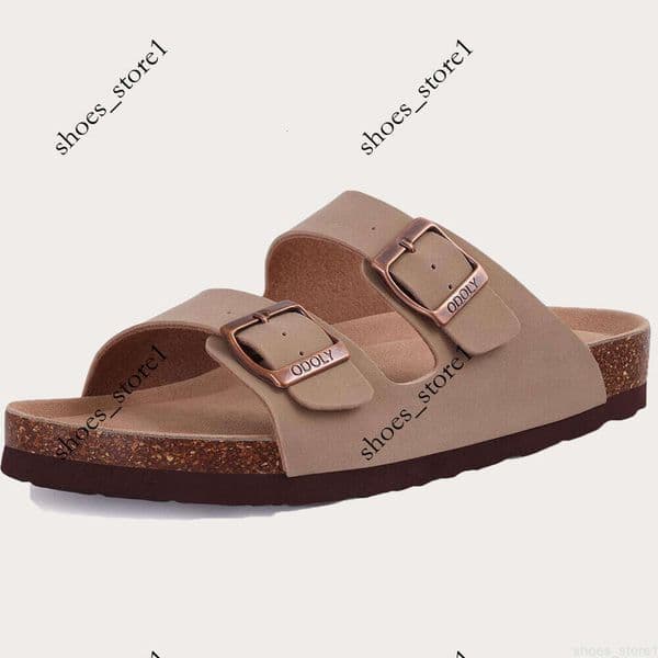 Comwarm Classic Cork Slide Sandals For Women New Fashion Suede Flats Sandals Summer Couple Beach Slippers With Adjustable Buckle S04