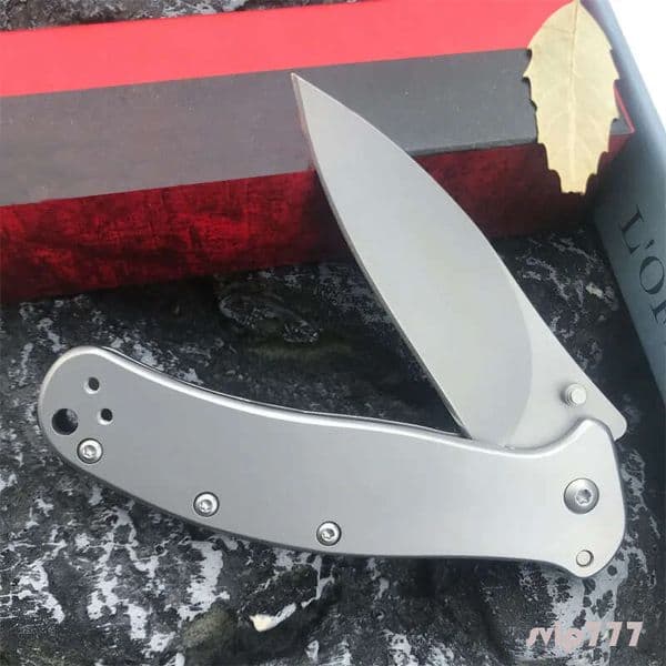 Wholesaler 1730SS Zing Assisted Flipper Knife 3 Bead Blast Plain Blade Stainless Steel Handles Outdoor knife Tactical Self Defense Hunting Camping Knives 1660 7