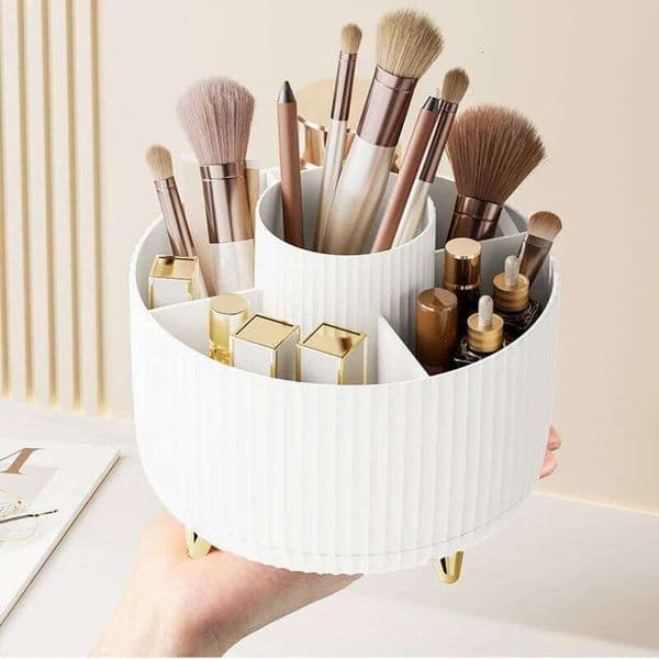 Desktop Rotating Makeup Organizer Box Multifunctional Cosmetic Storage Compartments Lipstick Skincare Jewelry Pen Holder 26Y0211