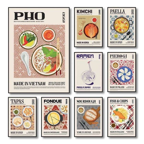 Delicious Food Canvas Painting World Cuisine Print Poster Picture Decorations for Home Wall Arts 26Y0210