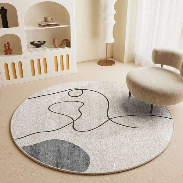 VIKAMA Japanese-Style Living Room Round Carpet, Bedroom Swivel Computer Chair, Sofa,Coffee Table Cushion, Home Decoration 26H0211