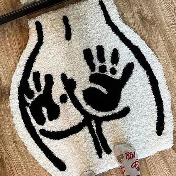 Small Ass Butt Soft Tufted Rug Thickened Flocking Mat for Bathroom Non-slip Absorb Water Plush Handmade floormat Toilet Carpet 260124