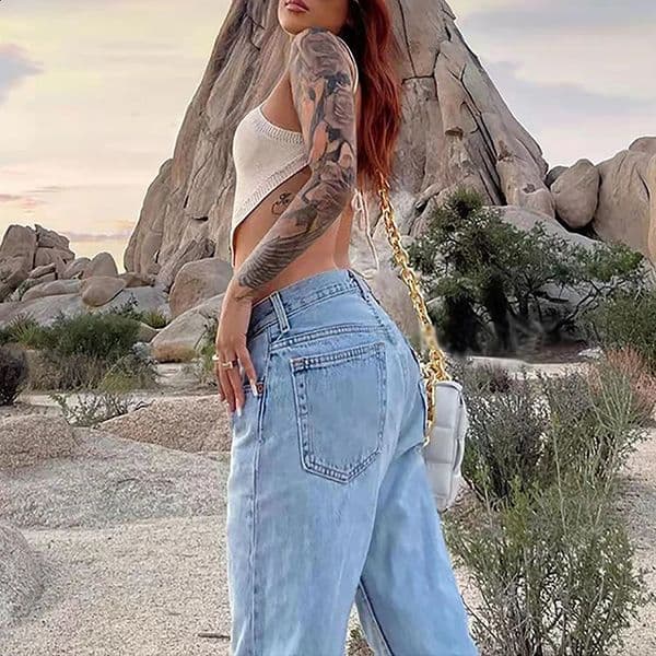 Women Wide Leg Baggy Jeans Lady Vintage Punk Low Rise Waist Loose Denim Pants Streetwear Fashion Trashy Long Skater Trousers 260209BJ