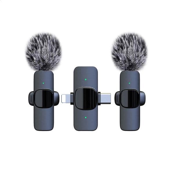 2-in-1 Wireless Lavalier Microphone for Smartphone Camera Laptop/PC Plug-Play Wireless Microphone for Video/Audio Recording 260203