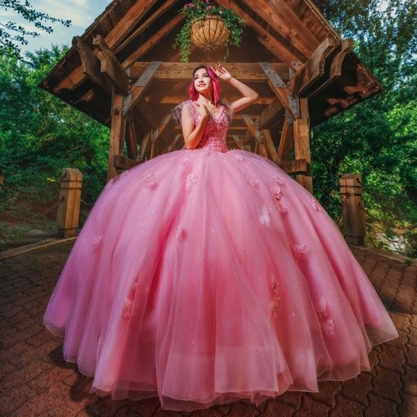 Pink Shiny Quinceanera Dresses Ball Gown Off The Shoulder Bow Beading Crystal Tull Party Birthday Sweet 16 Dress Vestidos 15 De Anos