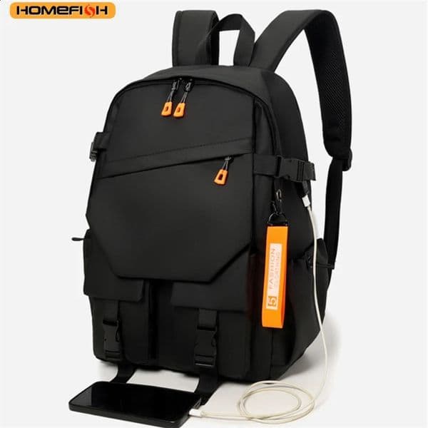 HOMEFISH Mens Backpack High Quality Laptop Backpack High-capacity Waterproof Travel Bag Fashion School Backpacks for Men 260127